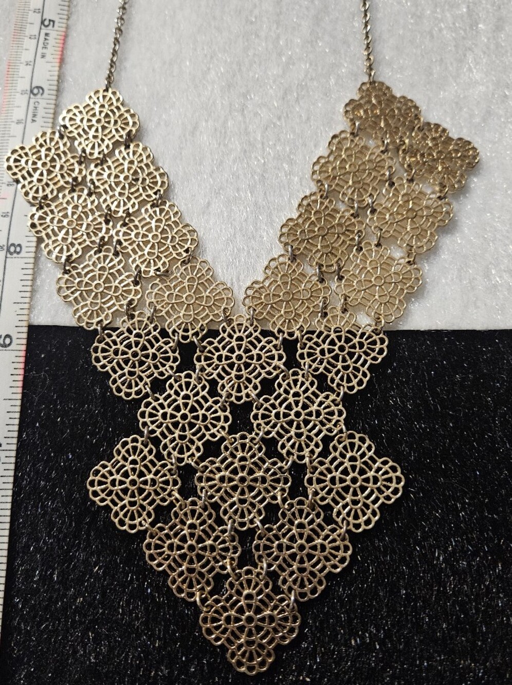 Gold Filigree Statement Necklace - Women Jewelry
